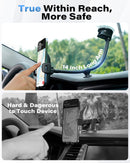 1Zero Solid Car Truck Phone Mount Holder with 14-Inch Gooseneck Long Arm | Faux Leather Surface with Black Ring photo 2