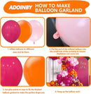 Pink and Orange Balloon Arch Kit, ADOINBY 161Pcs Hot Pink Orange Metallic Gold Latex Balloon Garland kit, 18 12 10 5 Inch Different Size Balloons for Birthday Baby Shower Wedding Party Decorations | Pink and Purple — 3