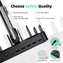 Zobirez 420W 10-Port Fast USB Charging Station for Multiple Devices, Black photo 3