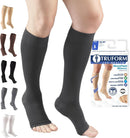 Truform 20-30 mmHg Compression Stockings for Men and Women, Knee High Length, Open Toe | Charcoal | 3X-Large (1 Pair) | Microfiber Knit — 1