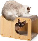 EHEYCIGA Cardboard Cat Scratcher House, 17-Inch Cat Scratch pad, Brown — 1