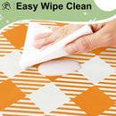 misaya 4 Packs Buffalo Disposable Table Cloth, 54 x 108 Inch Waterproof Plastic Tablecloth, Rectangle Pumpkin Orange and White Checkered Table Covers for Picnic, Birthday, Party | 54" x 108" - 4 Pack — 5