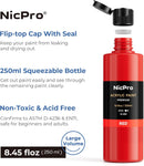 Nicpro 18 Colors Large Bulk Acrylic Paint Set for Artist (8.45 oz, 250 ml) | 8.45 Fl Oz (Pack of 18) — 3