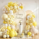 Blocesa Pearl Yellow and White Balloons Arch Kit Double Stuffed,Party Decor | Yellow White — 1