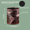 Black World Map Pencil Holder for Desk, PU leather Pencil Cup, Globe Pen Holder for Desk Office Supply Organizer PH46 — 4