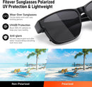 GEGURI Polarized Sunglasses Fit Over Glasses for Men Women, Oversized Square Sun Glasses UV400 Protection Shades | A02 Black/Grey — 4