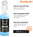 Shuttle Art Acrylic Paint, 50 Colors Acrylic Paint Set, 2oz/60ml Bottles, Rich Pigments, Water Proof, Premium for Artists, Beginners and Kids on Canvas Rocks Wood Ceramic Fabric | Regular | 2 Fl Oz (Pack of 50) — 4