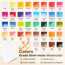 Fuumuui Travel Watercolor Set, Portable Watercolors Paints Kit with 36 Vibrant Colors, 300gsm Cotton Sketchbook, Compact Design Multifunctional Travel Brush – Plein Air Painting Supplies for Beginners, Hobbyists and Artists to Create Anywhere | Large — 3