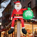 Christmas Inflatable Santa Claus, Outdoor Decorations Sitting Santa Claus Build-in LED Lights, Blow Up Santa Carrying Gift Bag Sitting Roof Yard Patio Bench Shrubs Tree Chair (Red, 8FT) — 1