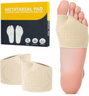 2 PCS Metatarsal Pads for Women and Men - Ball of Foot Pain Relief Cushion with Gel Pad,Foot Pads for Morton's Neuroma & Metatarsalgia Support (Beige, OSFA) 1