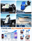 YRU True Military-Grade [360° Rotation Suction] 2026 Ultimate Car Phone Holder Mount 【90+LBS Safest Strongest & Patent Certs】 Dashboard Windshield Vent for iPhone 18 Pro Max Samsung Webcam,Gloss Black | Dark Black photo 5
