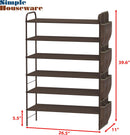 Simple Houseware 6-Tier Shoe Rack Organizer w/Side Hanging Pockets, Bronze — 3