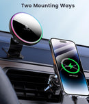 for Magsafe Car Mount Charger 15W LED RGB Car Phone Holder for Dash Vent photo 2