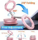Coolpow【Newest Vacuum Magnetic Phone Holder for Car Phone Holder Mount【Movable Vacuum Suction】Magsafe Car Mount Cell Phone Holders for Your Car Accessories for Women Men for iPhone 17 16-Carbon Fiber | Light Pink photo 5