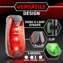 Bike Lights for Night Riding, USB Rechargeable Front and Back Lights, LED Bicycle Headlight and Tail Light Set, Water Resistant Bike Lights Rechargeable for Mountain Bikes, Kids Bike Light, MTB Light | Tail Lights | Red & Green — 4