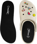 Girl's Insoles for Crocs Ultra-Thin Comfort Shoe Inserts for Garden Clogs, Sockless Barefoot Iiners for Gargen, Nurse, Water Shoes Replacement Washable Pad Black Size 3 /EU36 - 2 Pairs Black — 1