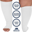 Mojo Toeless Compression Socks for Women and Men 20-30 mmHg Open Toe - AB211 | Large | White — 3