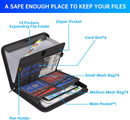 ENGPOW Accordion File Organizer, Fireproof Expanding File Folder with 13 Pockets Document Organizer with Handle & Labels, Portable Home Travel Safe Storage for Letter A4 Files and More, Black — 4