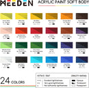 MEEDEN Soft Body Acrylic Paints Set: Matte Finish 24 Colors x 60ml/2oz | 24 Colors Set — 2