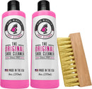 Pink Miracle Shoe Cleaner Kit Fabric Cleaner for Leather, Whites and Nubuck Sneakers Two Pack (Two Bottles/One Brush) | 16 Oz — 1