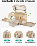 CarryTip Airline Approved Cat Carrier with Expandable Top, 17x11x9.5 in, Brown