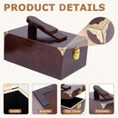 10 Pcs Deluxe Shoe Shine Box Set & Shoe Care Polish Kit with Foot Rest, Wooden Care Tools Storage Box Perfect for Multi- Leather Shoes — 4