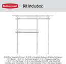 Rubbermaid Configurations Custom Closet Kit 3-6 Ft. Adjustable Metal Wire Shelving White Finish Expandable Organization System Hardware Included for Home Closet/Pantry/Laundry/Mudroom — 6