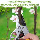 Germany Pruning Shears For Gardening, Arthritis Weak Hand Snips, 4x cutting power trimming, 1-Inch Cut Capacity Garden Clippers, Ergonomic handle, Rust resistant, high strength steel, Sharp | Yellow — 6