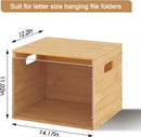 Sbanmao Acrylic File Organizer with Lid, Bamboo File Box with Handle, Hanging File Folder Organizer, Portable Filing Organizer File Crate Storage Box for Home Office Classroom, Letter Size — 2