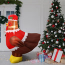 Ceenna 5 ft Large Lighted Christmas Inflatable Chicken Decor, Claus Hen — 7