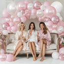 Blocesa Pearl Pink White Balloons Arch Kit Double Stuffed, Party Decor. — 4
