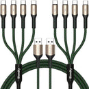 2Pack 4FT Multi Charging Cable ，USB C Splitter Cable，4 in 1 Fast Charging QC3.0 Nylon Braided Charging Cord with 4 Type-C Cable, for iPhone 17/16/15 Pro Max/Android and Tablets (USB C Splitter Cable) 1