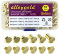 90 Sets M5 Gold Chicago Screws Leather Assorted Kit ，6 Sizes of Screw Rivets for Leather Rivet for DIY Leather Craft and Bookbinding (M5 X 4, 5, 6, 8, 10, 12) | M5*4.5.6.8.10.12mm — 1
