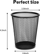 QYH Mesh Pencil Holder for Desk 6 Pack, Metal Pen Cup Black — 2