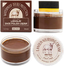 SALTY FISH Shoe Polish Cream 3.2Oz, Lanolin Shoe Polish Kit with Shoe Shine Sponge, Condition Waterproof Restore Shoe Boot | Brown — 1