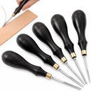 5 Pcs Leather Edge Beveler, Ebony Handle with Brass Ferrule, Stainless Steel Blade, Skiving Trimming Tool for Professional Leather Artisans Crafters DIY Wallet Belt Bag (1# 2# 3# 4# 5#)