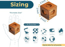 BSIRI 9 in 1 Wooden Brain Teaser Puzzles for Adults Teens Box Set Wood Hard Level 10 Impossible Mind Wood Brain Teaser Games 3D Hand Puzzle Sets for Decoration and Mini Toys — 4