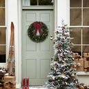 24 Inch 2FT Christmas Wreath, 30 LED Lights Christmas Wreaths for Front Door with Bow Red Berries Pine Cones, Prelit Timer Home Decor, Xmas Wall Windows Decorations Indoor Outdoor — 6