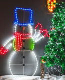 5FT 195 LED Snowman Light, Colorful Neon Light Sign Animated Christmas Decoration for Indoor Outdoor Yard Home Garden Christmas Festival Party Decoration — 7