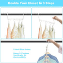 10 Pack Space Saving Hangers, Closet Organizer & Storage for Clothes, Ivory — 4