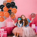 68Pcs Black and Orange Balloons, 12 inch Orange Black Latex Balloon Set with Confetti Ribbons Reusable, Fade-Resistant for Halloween, Graduation Spooky Party Decorations. | Black Orange — 7