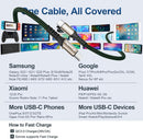 2Pack 4FT Multi Charging Cable ，USB C Splitter Cable，4 in 1 Fast Charging QC3.0 Nylon Braided Charging Cord with 4 Type-C Cable, for iPhone 17/16/15 Pro Max/Android and Tablets (USB C Splitter Cable) 5