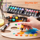 Shuttle Art Acrylic Paint Set, 30 x12ml Tubes Artist Quality Non Toxic Rich Pigments Colors Great for Kids Adults Professional Painting on Rocks Canvas Wood Clay Fabric Ceramic Crafts | 30 Colors | 0.4 Fl Oz (Pack of 30) — 4