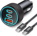 67W 3-Port Super Fast Type C Car Charger USB C for Samsung S26 S25 S24 S23 photo 1