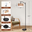 SUNMORY Arc Floor Lamps for Living Room, Rattan Standing lamp with 12W Bulb — 3