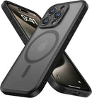 ImpactStrong Magnetic Guard Designed for iPhone 15 Pro Max Case [Camera Protection] [Military Grade Drop Tested] [Compatible with MagSafe] Slim Translucent Matte Phone Case (6.7") - Black — 1