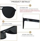 ANDWOOD Polarized Aviator Sunglasses for Women Men Tangle Free Pilot Shades | Matte Black | Polarized Dark Black — 5