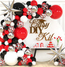 ALL-IN-1 Red Black and White Balloon Arch Kit for Red and Black Birthday Party Decorations – Reds and Blacks Balloons for White Black and Red Balloon Garland Kit – Graduation Black and Red Balloons | Red, Black, White, Silver — 1