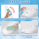 White Shoe Cleaner, 6.76 Oz Shoe Cleaning Kit with Brush and Towel, Sneaker Cleaner Work on Leather, Knit, Canvas, Suede, PU — 6