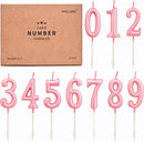 PHD CAKE 10-Pieces Pink Numeral Birthday Candles, Cake Numeral Candles Number 0-9 Glitter Cake Topper Decoration for Birthday,Wedding Anniversary,Party Celebration — 1